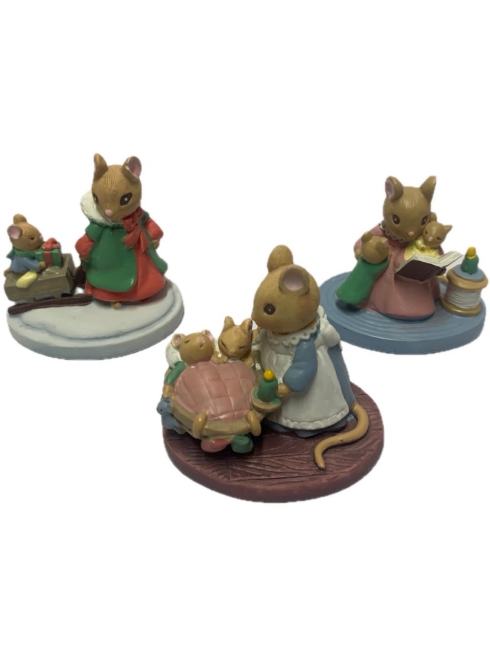 Vintage Avon Forest Friends Mouse Figurines Set of 3 1992 Christmas